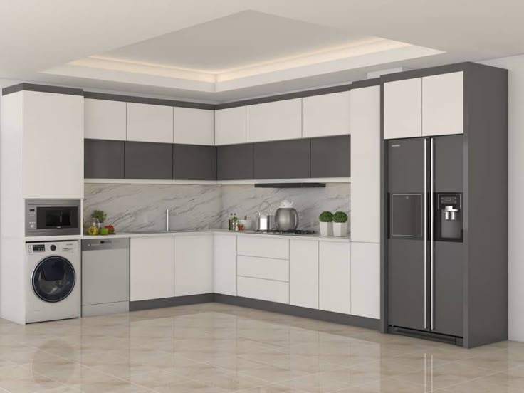 تفصيل مطبخ مودرن أبيض لامع في شمال الرياض - مطابخ خبراء الرياض