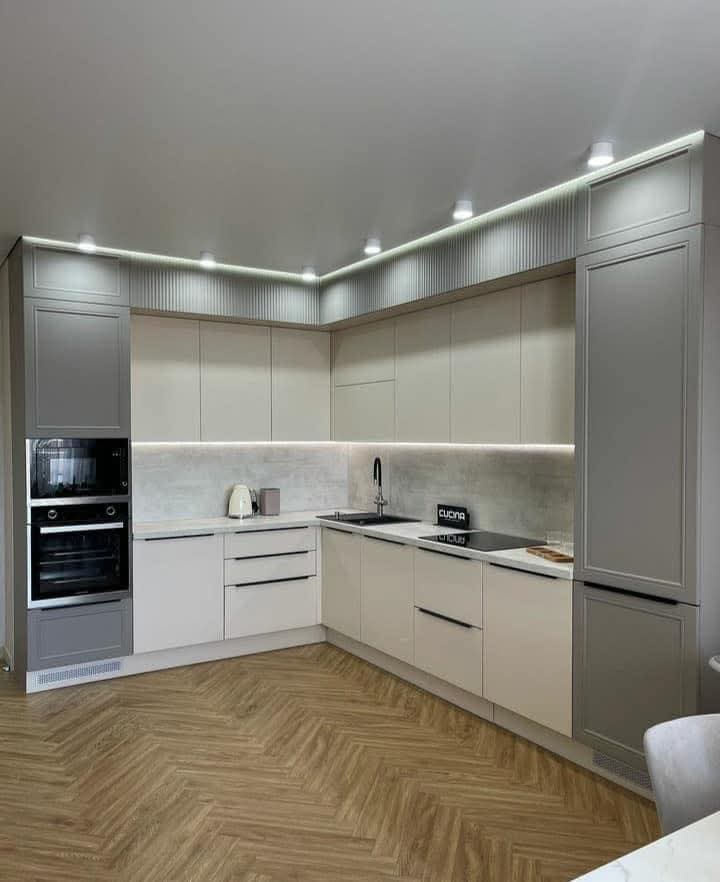 تركيب مطبخ المنيوم بتصميم خشبي بالرياض - مطابخ خبراء الرياض