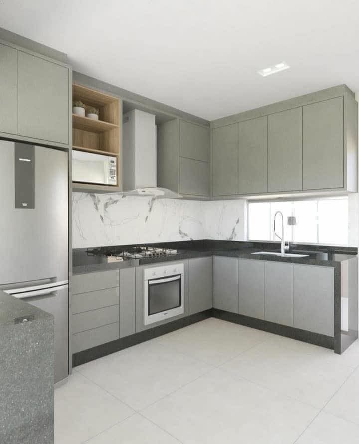 تصميم مطبخ نيو كلاسيك فخم بالرياض مع جزيرة - مطابخ خبراء الرياض