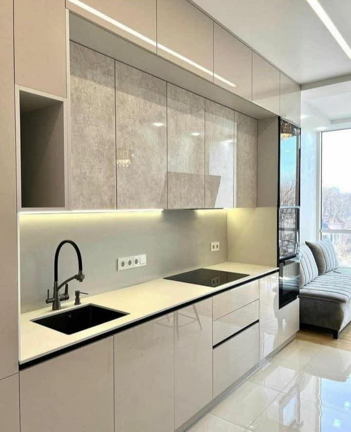 تركيب مطبخ المنيوم بتصميم خشبي بالرياض - مطابخ خبراء الرياض